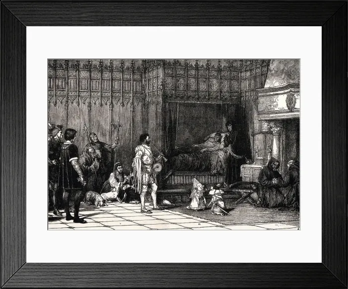 Framed Print : Pigs dancing before King Louis XI of France during his illne Framed Print : Pigs dancing before King Louis XI of France during his illne