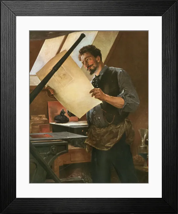 Framed Print : The engraver Felicien Rops in his Studio Framed Print : The engraver Felicien Rops in his Studio