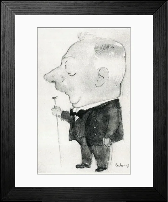 Framed Print : Horner. Caricature of Horner by Philippe Ledoux Date: circa 1930 Framed Print : Horner. Caricature of Horner by Philippe Ledoux Date: circa 1930