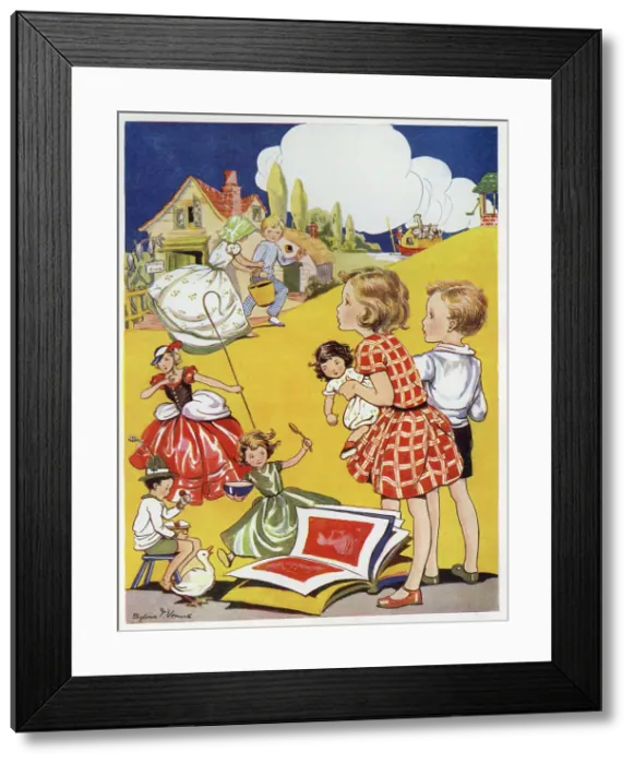 Framed Print : Illustration, In Nursery-Rhyme Land Framed Print : Illustration, In Nursery-Rhyme Land