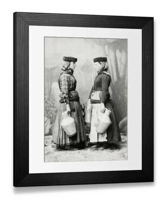 Framed Print : Portuguese women milk vendors, Lisbon, Portugal Framed Print : Portuguese women milk vendors, Lisbon, Portugal