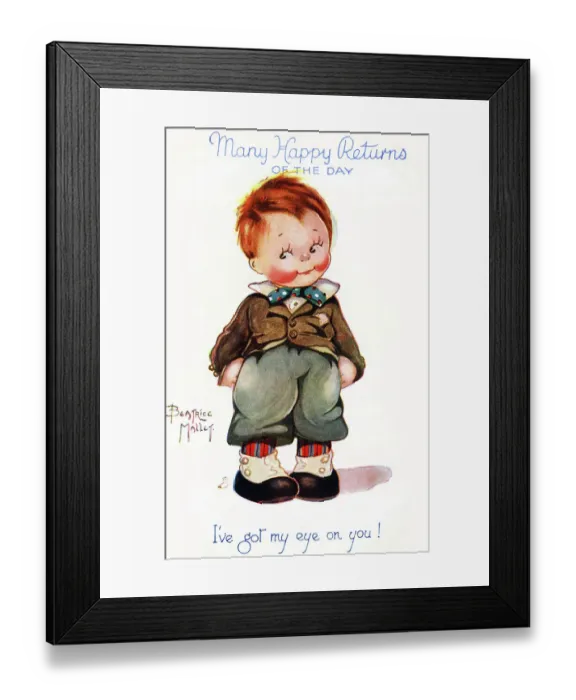 Framed Print : Birthday postcard, by Beatrice Mallet Framed Print : Birthday postcard, by Beatrice Mallet