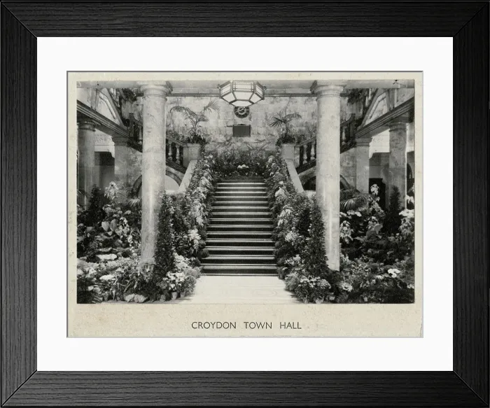 Framed Print : Floral display, Interior of Croydon Town Hall, Surrey Framed Print : Floral display, Interior of Croydon Town Hall, Surrey