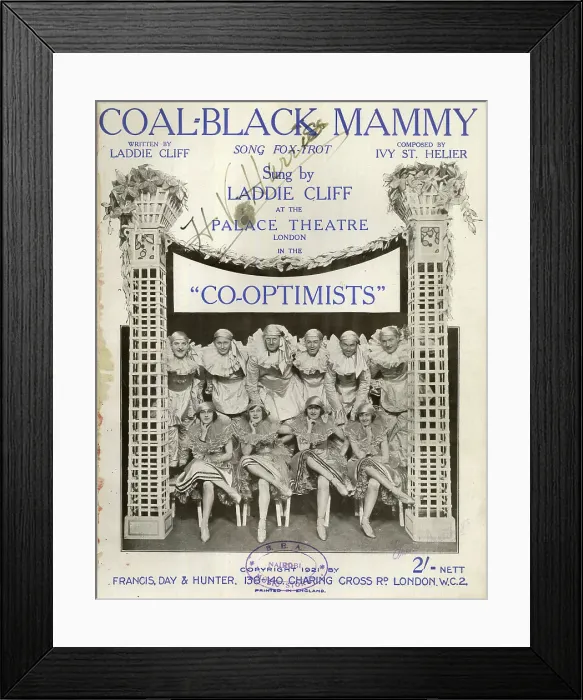 Framed Print : Music cover, Coal-Black Mammy from Co-Optimists Framed Print : Music cover, Coal-Black Mammy from Co-Optimists
