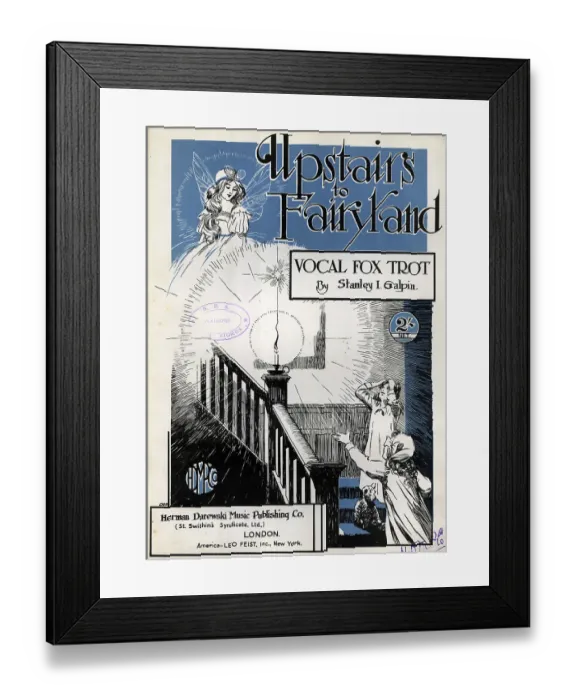Framed Print : Music cover, Upstairs to Fairyland, vocal fox trot Framed Print : Music cover, Upstairs to Fairyland, vocal fox trot