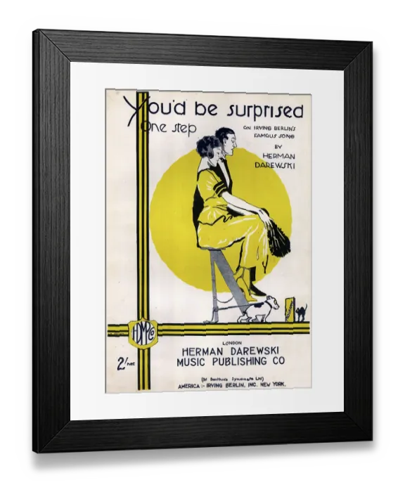 Framed Print : Music cover, You'd Be Surprised, Irving Berlin Framed Print : Music cover, You'd Be Surprised, Irving Berlin