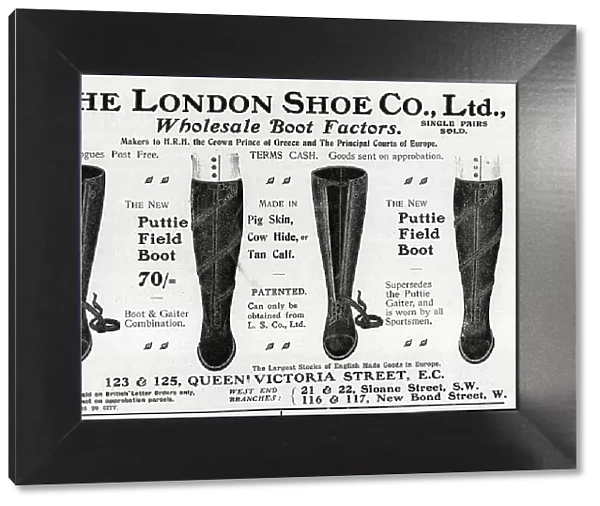 Advert, Puttie Field Boots, The London Shoe Co Ltd