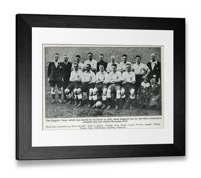 Framed Print : England International Football team, 1933 Framed Print : England International Football team, 1933
