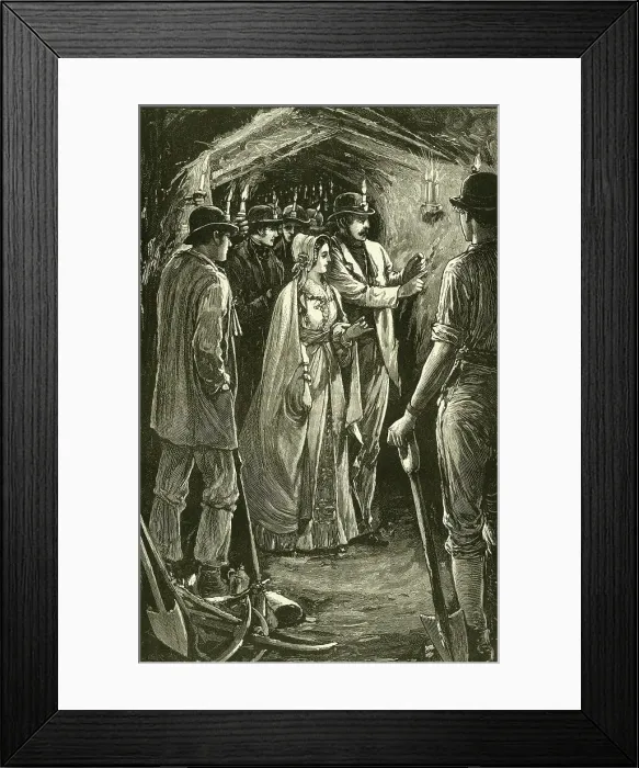 Framed Print : Queen Victoria visiting a Cornish iron mine Framed Print : Queen Victoria visiting a Cornish iron mine