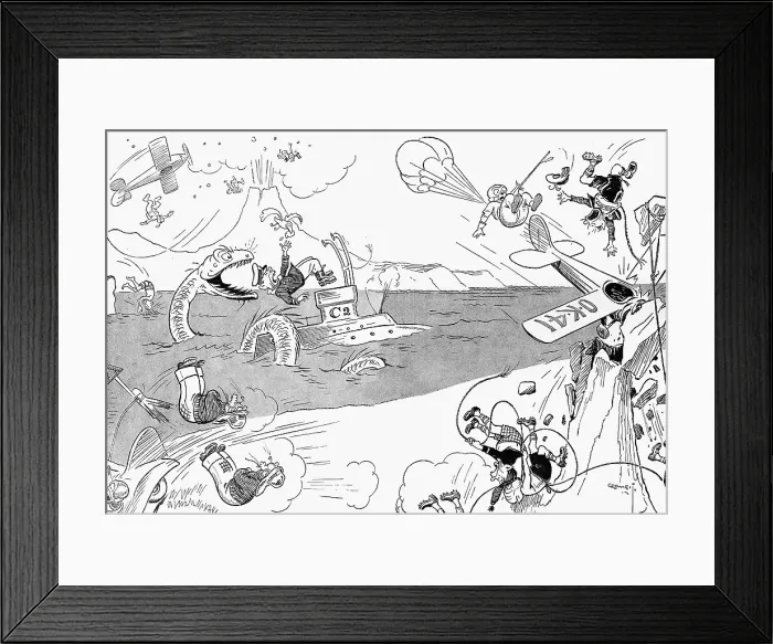 Framed Print : Humorous endpapers by Charles Crombie Framed Print : Humorous endpapers by Charles Crombie
