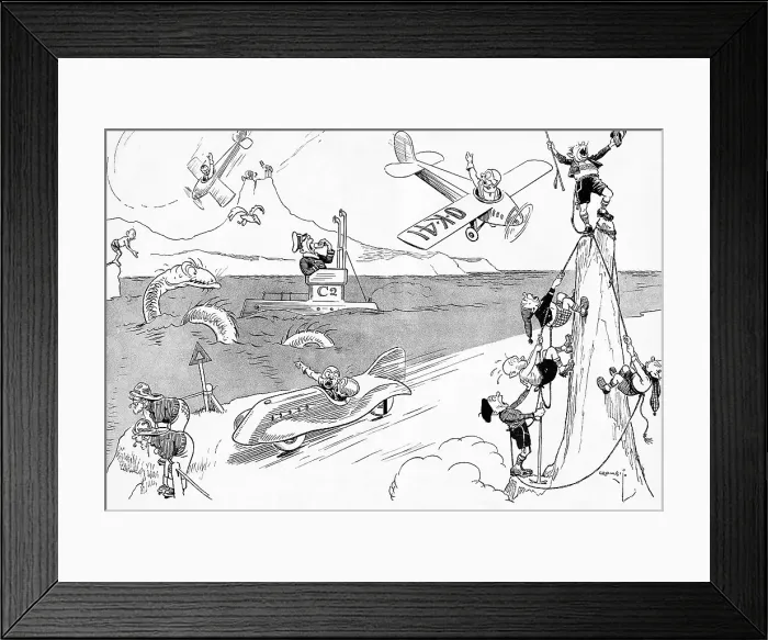 Framed Print : Humorous endpapers by Charles Crombie Framed Print : Humorous endpapers by Charles Crombie