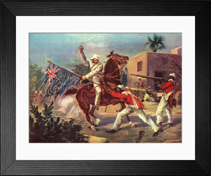 Framed Print : Lord Roberts capturing the Sepoy Standard at Cawnpore Framed Print : Lord Roberts capturing the Sepoy Standard at Cawnpore