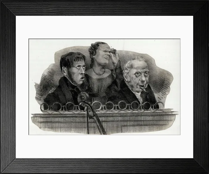 Framed Print : At the Theatre, comical depiction of audience members Framed Print : At the Theatre, comical depiction of audience members