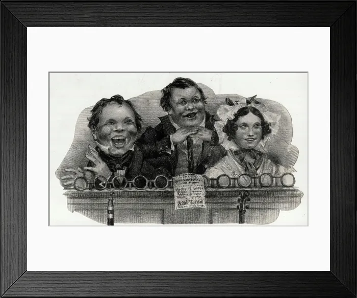 Framed Print : At the Theatre, comical depiction of audience members Framed Print : At the Theatre, comical depiction of audience members