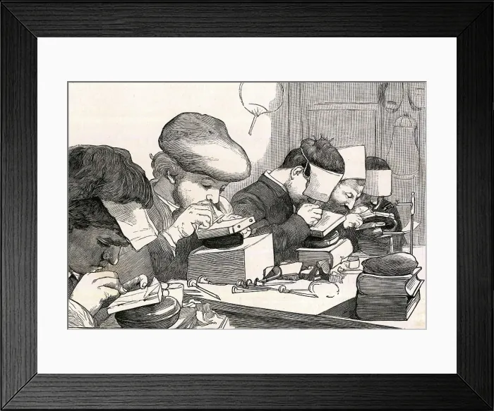 Framed Print : French engravers workshop Framed Print : French engravers workshop