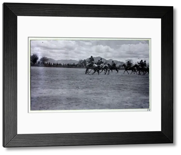 Framed Print : Tibetans playing polo, from a fascinating album which reveals new details on a little-known campaign in which a British military force brushed aside Tibetan defences to capture Lhasa, in 1904 Framed Print : Tibetans playing polo, from a fascinating album which reveals new details on a little-known campaign in which a British military force brushed aside Tibetan defences to capture Lhasa, in 1904