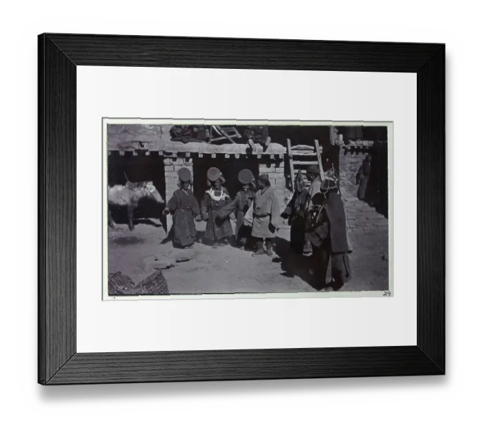Framed Print : Group of Tibetan dancers, from a fascinating album which reveals new details on a little-known campaign in which a British military force brushed aside Tibetan defences to capture Lhasa, in 1904 Framed Print : Group of Tibetan dancers, from a fascinating album which reveals new details on a little-known campaign in which a British military force brushed aside Tibetan defences to capture Lhasa, in 1904