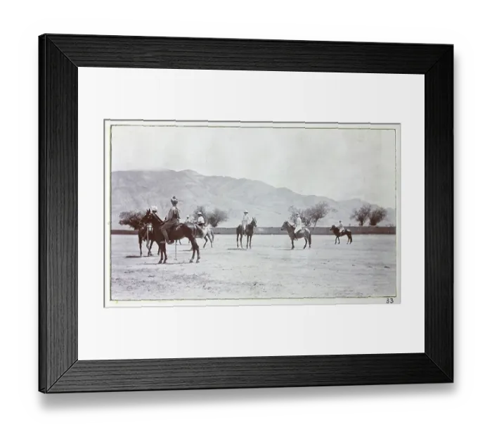 Framed Print : Playing polo at Gyantse, from a fascinating album which reveals new details on a little-known campaign in which a British military force brushed aside Tibetan defences to capture Lhasa, in 1904 Framed Print : Playing polo at Gyantse, from a fascinating album which reveals new details on a little-known campaign in which a British military force brushed aside Tibetan defences to capture Lhasa, in 1904