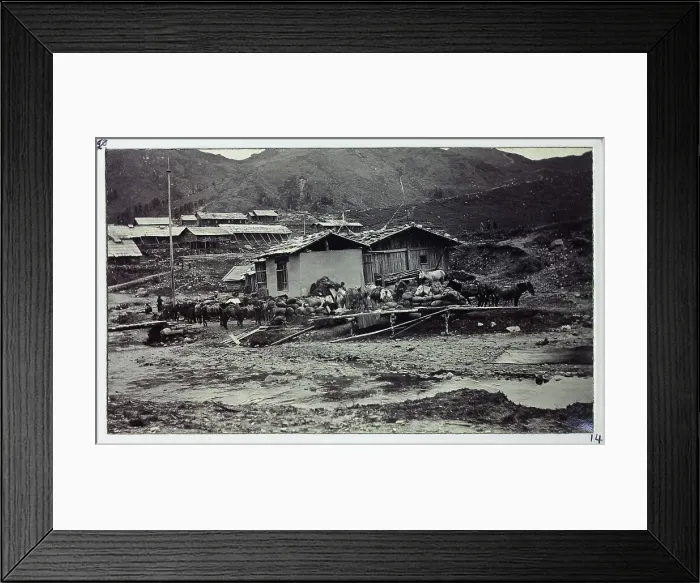 Framed Print : Gnatong, Sikkim, India, from a fascinating album which reveals new details on a little-known campaign in which a British military force brushed aside Tibetan defences to capture Lhasa, in 1904