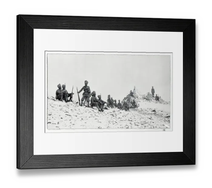 Framed Print : 120th Infantry on the top of Jelep La Pass in the snow, between Sikkim, India, and Tibet, from a fascinating album which reveals new details on a little-known campaign in which a British military force brushed aside Tibetan defences to capture Framed Print : 120th Infantry on the top of Jelep La Pass in the snow, between Sikkim, India, and Tibet, from a fascinating album which reveals new details on a little-known campaign in which a British military force brushed aside Tibetan defences to capture