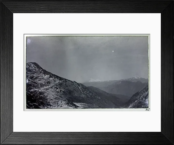 Framed Print : View from the top of Nathu La Pass, Sikkim, India, from a fascinating album which reveals new details on a little-known campaign in which a British military force brushed aside Tibetan defences to capture Lhasa, in 1904 Framed Print : View from the top of Nathu La Pass, Sikkim, India, from a fascinating album which reveals new details on a little-known campaign in which a British military force brushed aside Tibetan defences to capture Lhasa, in 1904
