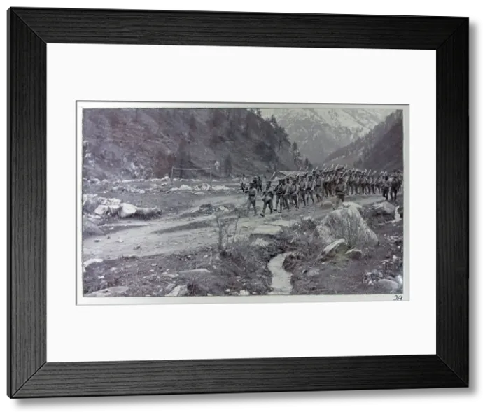 Framed Print : Chinese soldiers marching at Chumbi, from a fascinating album which reveals new details on a little-known campaign in which a British military force brushed aside Tibetan defences to capture Lhasa, in 1904 Framed Print : Chinese soldiers marching at Chumbi, from a fascinating album which reveals new details on a little-known campaign in which a British military force brushed aside Tibetan defences to capture Lhasa, in 1904