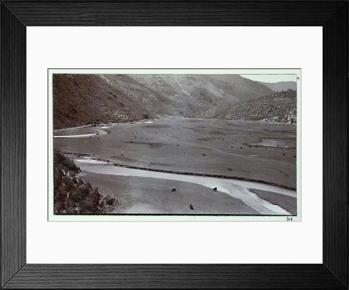 Framed Print : View of Lingmethang plain, Bhutan, from a fascinating album which reveals new details on a little-known campaign in which a British military force brushed aside Tibetan defences to capture Lhasa, in 1904 Framed Print : View of Lingmethang plain, Bhutan, from a fascinating album which reveals new details on a little-known campaign in which a British military force brushed aside Tibetan defences to capture Lhasa, in 1904
