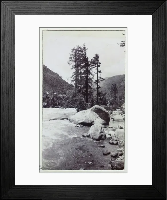 Framed Print : Ammo Chu River, from a fascinating album which reveals new details on a little-known campaign in which a British military force brushed aside Tibetan defences to capture Lhasa, in 1904
