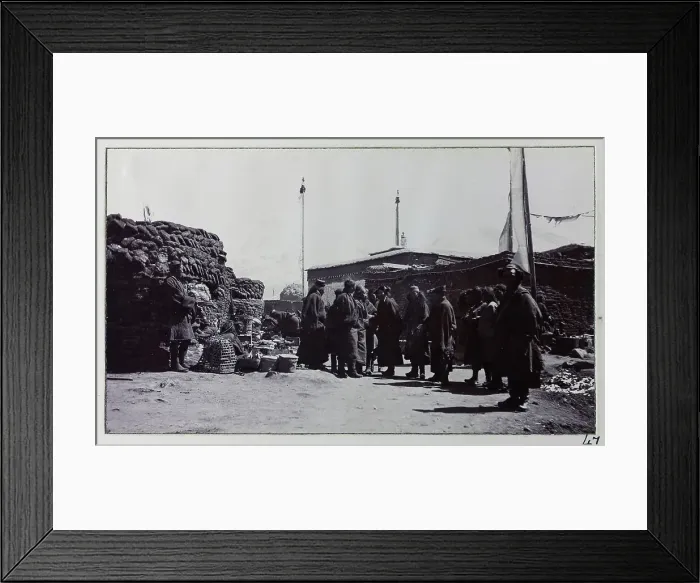 Framed Print : Scene at Phari bazaar, in Yadong County, on the Tibet border, from a fascinating album which reveals new details on a little-known campaign in which a British military force brushed aside Tibetan defences to capture Lhasa, in 1904 Framed Print : Scene at Phari bazaar, in Yadong County, on the Tibet border, from a fascinating album which reveals new details on a little-known campaign in which a British military force brushed aside Tibetan defences to capture Lhasa, in 1904