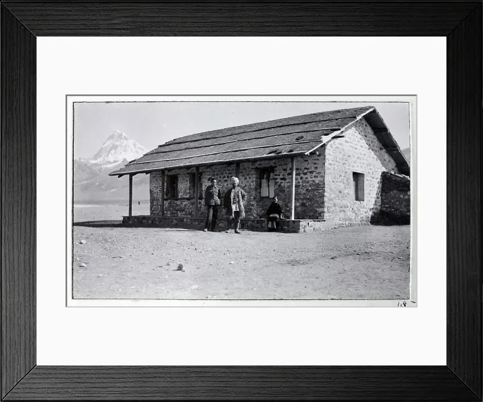 Framed Print : Phari post office, the highest in the world (15, 000 feet), in Yadong County, on the Tibet border, from a fascinating album which reveals new details on a little-known campaign in which a British military force brushed aside Tibetan defences to Framed Print : Phari post office, the highest in the world (15, 000 feet), in Yadong County, on the Tibet border, from a fascinating album which reveals new details on a little-known campaign in which a British military force brushed aside Tibetan defences to