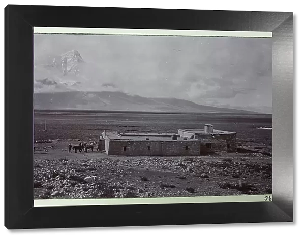 Tuna bungalows and Mount Jomolhari or Chomolhari, on the border between Tibet and Bhutan, from a fascinating album which reveals new details on a little-known campaign in which a British military force brushed aside Tibetan defences to capture