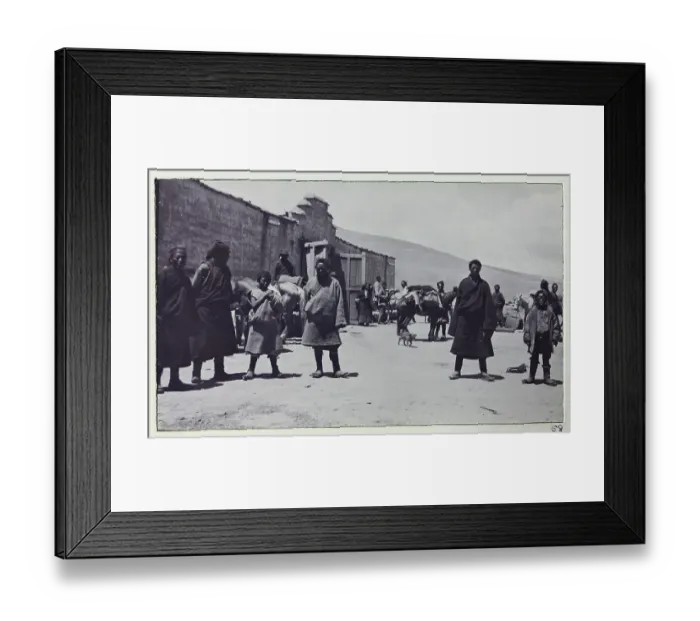 Framed Print : Street scene in Dochu, from a fascinating album which reveals new details on a little-known campaign in which a British military force brushed aside Tibetan defences to capture Lhasa, in 1904 Framed Print : Street scene in Dochu, from a fascinating album which reveals new details on a little-known campaign in which a British military force brushed aside Tibetan defences to capture Lhasa, in 1904