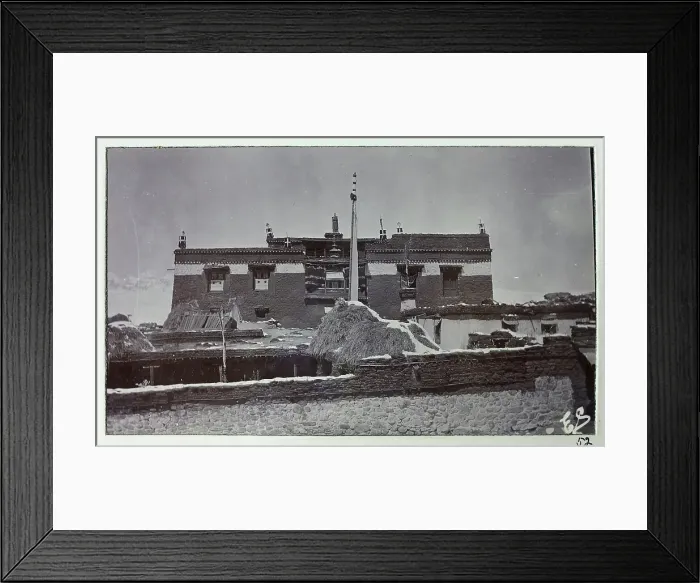 Framed Print : Chassa Goombah (Chatsa Gompa), station of the Lama of Phari, from a fascinating album which reveals new details on a little-known campaign in which a British military force brushed aside Tibetan defences to capture Lhasa, in 1904 Framed Print : Chassa Goombah (Chatsa Gompa), station of the Lama of Phari, from a fascinating album which reveals new details on a little-known campaign in which a British military force brushed aside Tibetan defences to capture Lhasa, in 1904