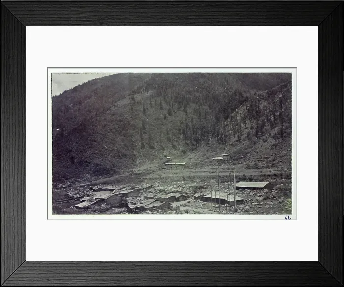 Framed Print : View of Chumbi village, from a fascinating album which reveals new details on a little-known campaign in which a British military force brushed aside Tibetan defences to capture Lhasa, in 1904 Framed Print : View of Chumbi village, from a fascinating album which reveals new details on a little-known campaign in which a British military force brushed aside Tibetan defences to capture Lhasa, in 1904