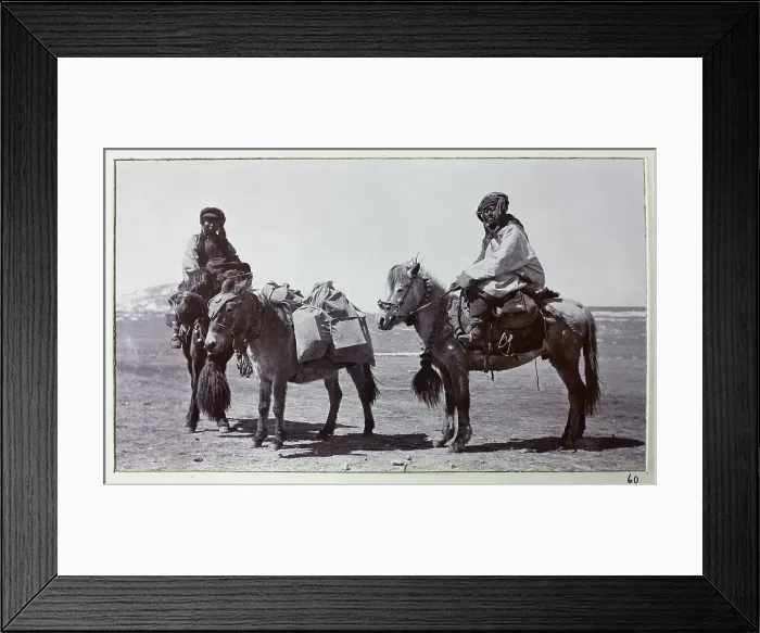 Framed Print : Transporting the mail, from a fascinating album which reveals new details on a little-known campaign in which a British military force brushed aside Tibetan defences to capture Lhasa, in 1904 Framed Print : Transporting the mail, from a fascinating album which reveals new details on a little-known campaign in which a British military force brushed aside Tibetan defences to capture Lhasa, in 1904