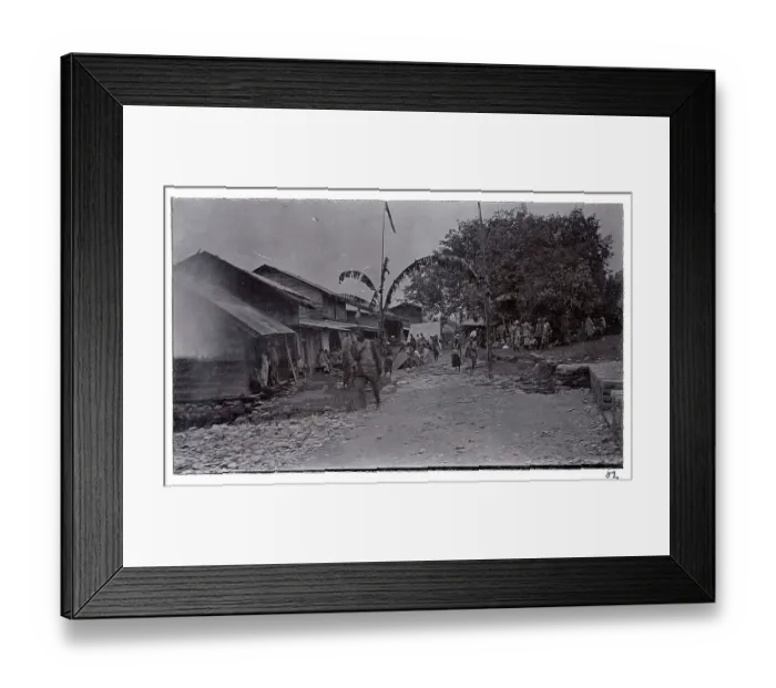 Framed Print : Street scene in Rhenock, Sikkim, India, from a fascinating album which reveals new details on a little-known campaign in which a British military force brushed aside Tibetan defences to capture Lhasa, in 1904 Framed Print : Street scene in Rhenock, Sikkim, India, from a fascinating album which reveals new details on a little-known campaign in which a British military force brushed aside Tibetan defences to capture Lhasa, in 1904