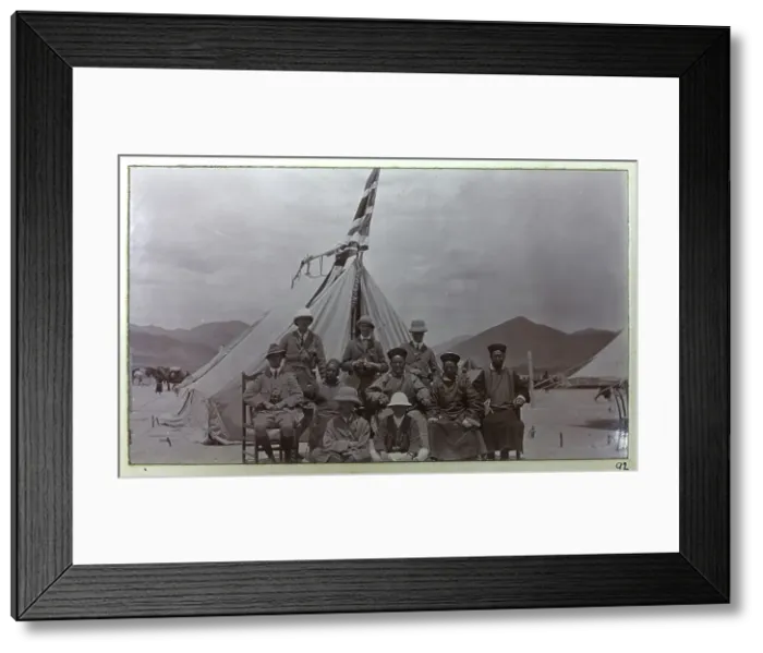Framed Print : British Military Campaign to Tibet - group photo, race day