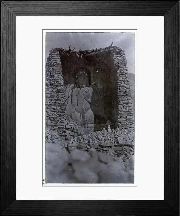 Framed Print : Idol in Red Idol Gorge, on the road to Gyantse, from a fascinating album which reveals new details on a little-known campaign in which a British military force brushed aside Tibetan defences to capture Lhasa, in 1904 Framed Print : Idol in Red Idol Gorge, on the road to Gyantse, from a fascinating album which reveals new details on a little-known campaign in which a British military force brushed aside Tibetan defences to capture Lhasa, in 1904