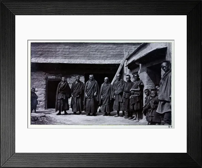 Framed Print : Group of lamas, Buddhist spiritual leaders, from a fascinating album which reveals new details on a little-known campaign in which a British military force brushed aside Tibetan defences to capture Lhasa, in 1904 Framed Print : Group of lamas, Buddhist spiritual leaders, from a fascinating album which reveals new details on a little-known campaign in which a British military force brushed aside Tibetan defences to capture Lhasa, in 1904