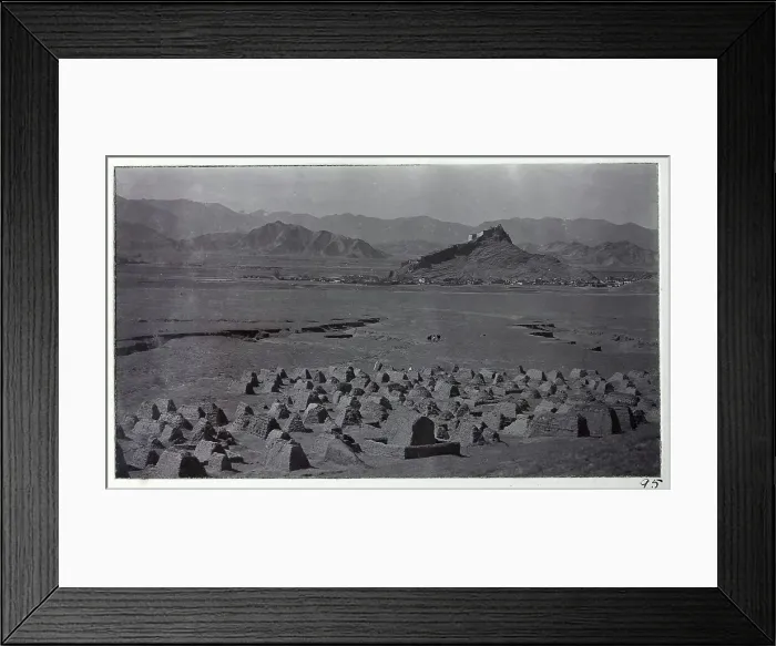 Framed Print : Chinese cemetery at Gyantse, from a fascinating album which reveals new details on a little-known campaign in which a British military force brushed aside Tibetan defences to capture Lhasa, in 1904 Framed Print : Chinese cemetery at Gyantse, from a fascinating album which reveals new details on a little-known campaign in which a British military force brushed aside Tibetan defences to capture Lhasa, in 1904