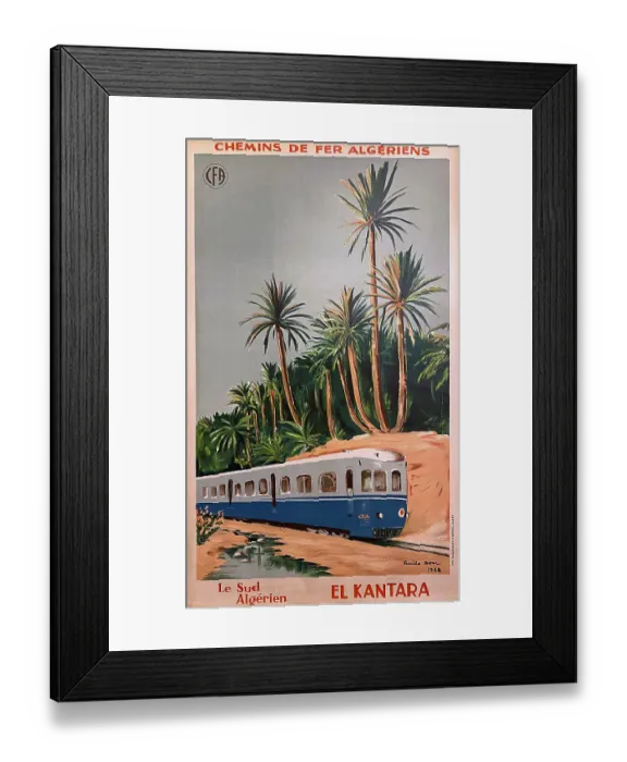 Framed Print : Poster, Algerian railway, El Kantara, Algeria Framed Print : Poster, Algerian railway, El Kantara, Algeria
