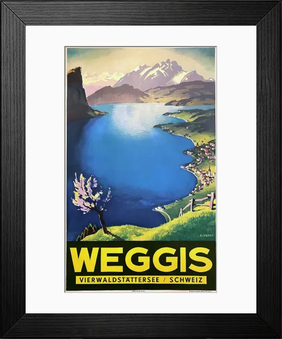 Framed Print : Poster, Weggis, Lucerne, Switzerland Framed Print : Poster, Weggis, Lucerne, Switzerland