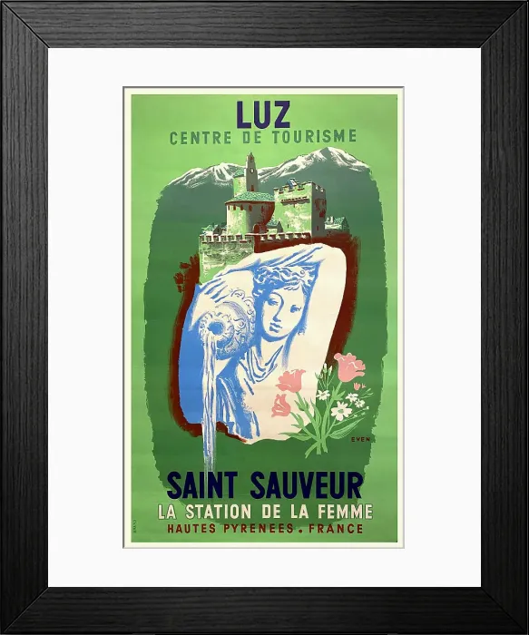 Framed Print : Poster, Luz Saint Sauveur, Hautes Pyrenees, France Framed Print : Poster, Luz Saint Sauveur, Hautes Pyrenees, France