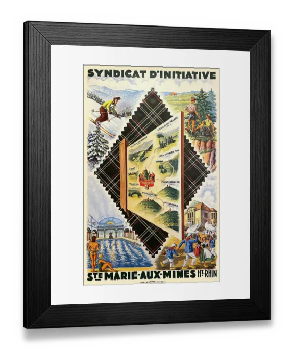 Framed Print : Poster, Sainte Marie aux Mines, Haut-Rhin, France Framed Print : Poster, Sainte Marie aux Mines, Haut-Rhin, France