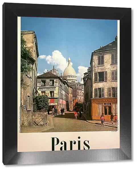Poster, Street in Montmartre, Paris, France