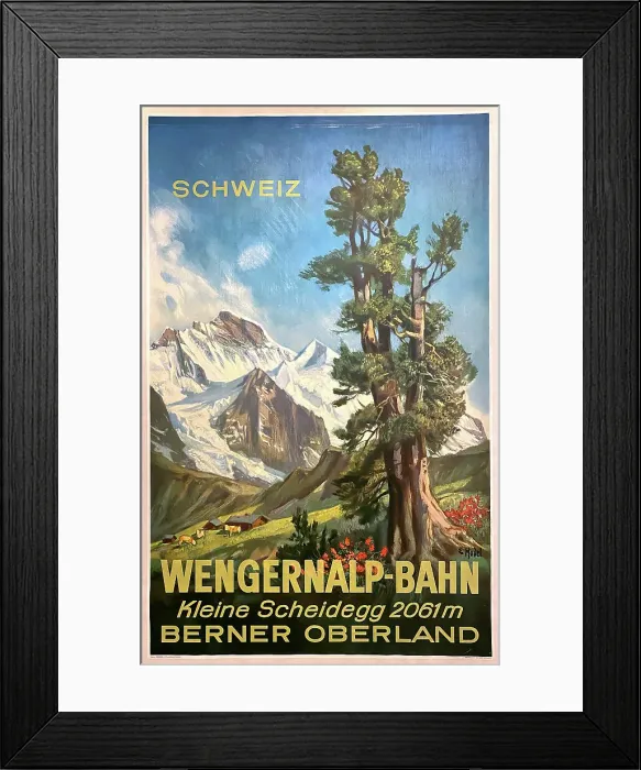 Framed Print : Poster, Wengernalp Railway, Berne, Switzerland Framed Print : Poster, Wengernalp Railway, Berne, Switzerland