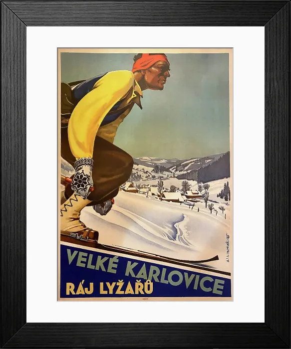 Framed Print : Poster, Velke Karlovice, Raj Lyzaru, Czechoslovakia Framed Print : Poster, Velke Karlovice, Raj Lyzaru, Czechoslovakia