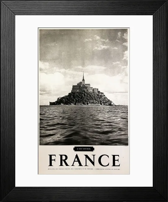 Framed Print : Poster, Mont St Michel, France Framed Print : Poster, Mont St Michel, France