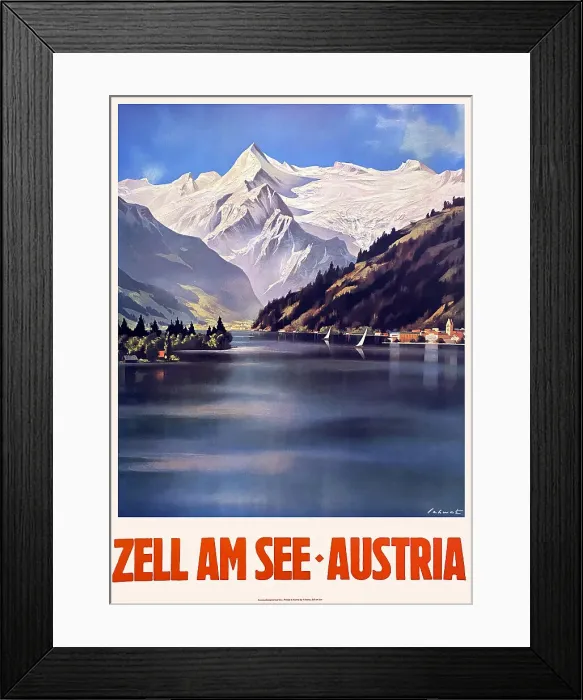 Framed Print : Poster, Zell am See, Austria Framed Print : Poster, Zell am See, Austria
