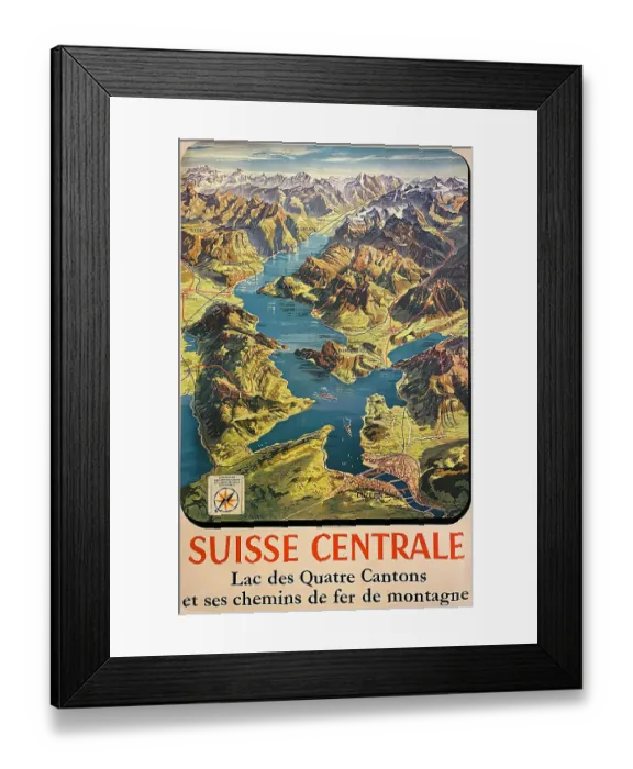 Framed Print : Poster, Central Switzerland Framed Print : Poster, Central Switzerland